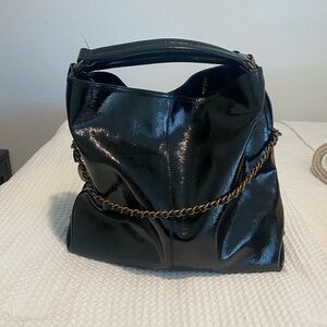 BCBGirls Elegant Black Chain Tote Bag